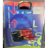 Huismerk 8x Aansluitvork tot 6mm2 draad - 6/4 - 4x rood + 4x zwart