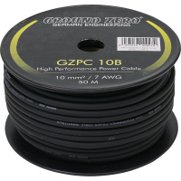 Ground Zero GZPC 10B 10 mm² hoge kwaliteit CCA massadraad – zwart