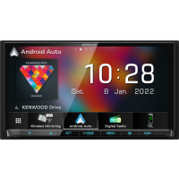 Kenwood DMX8021DABS - Digital Media AV Receiver met 7.0" WVGA scherm, DAB+ radio en uitgebreide draadloze smartphone-connectiviteit (WiFi & Bluetooth).