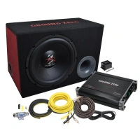 GroundZero GZ Bas kit 12.300X-II subwoofer pakket compleet - 200 Watt RMS vermogen