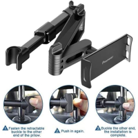 Pioneer TAB1 - Telefoon/Tablet houder voor aan de hoofdsteun van autostoel