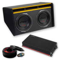 VIBE Twin 12" 1000 Watt RMS Subwoofer Pakket -  SLICKMIT12T-V3 + POWERBOX1200.1D-V3 + VSAWK4-V1