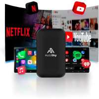AutoSky WCPAA- Draadloze CarPlay en Android Auto AI Box Lite Plus 2.0 voor in de fabriek bekabelde CarPlay Cars 2024 - Ondersteunt Netflix en YouTube - Go Wireless CarPlay en Android Auto