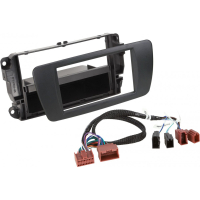Phonocar 3/704 2-DIN Paneel met opbergvak Seat Ibiza 6J facelift 2012-2015 - kleur: nit zwart