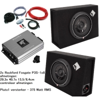 2x Rockford Fosgate P3S-1x8 pakket - 300 Watt RMS vermogen